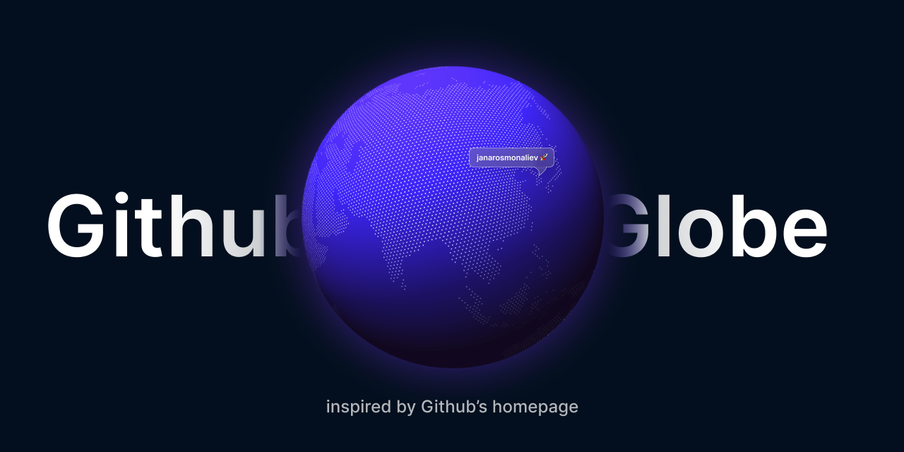 github-globe made by Zhanar Osmonaliev