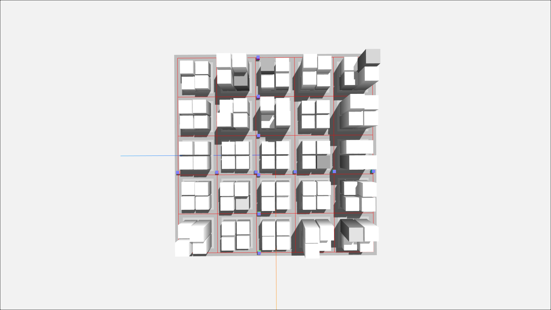 Image of a generated city graph in 3D space